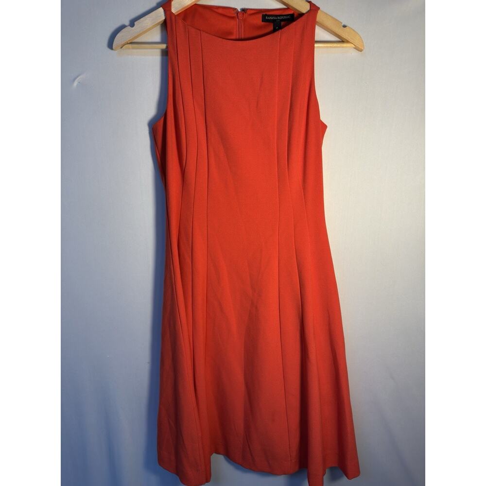 Banana Republic Coral Pink Fit Flare Dress Sleeveless Career Women 0 NWT